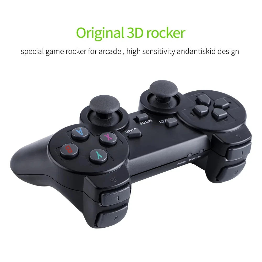 M8+64 Game Console Built-in 20000 + 64GB Two-person Wireless Controller 2.4G Stick 4K HD PS1 GBA Video Children's Christmas Gift
