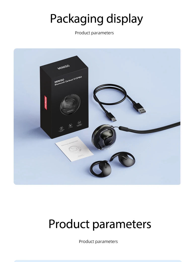 Translator MINISO X15Pro 5.4 Bluetooth Headset Translation Earphones Wireless Headphones Office Travel,ASMR Headset APP