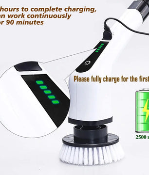 Cordless Spin Scrubber Electric Multipurpose Cleaning Brush for Kitchen Bathroom Toilet - Household Hair Brushes And Mops