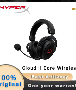 HyperX Cloud II Core Wireless Headset Gaming USB for PC Windows Computer Gamer Detachable Noise Cancelling Microphone DTS Headph