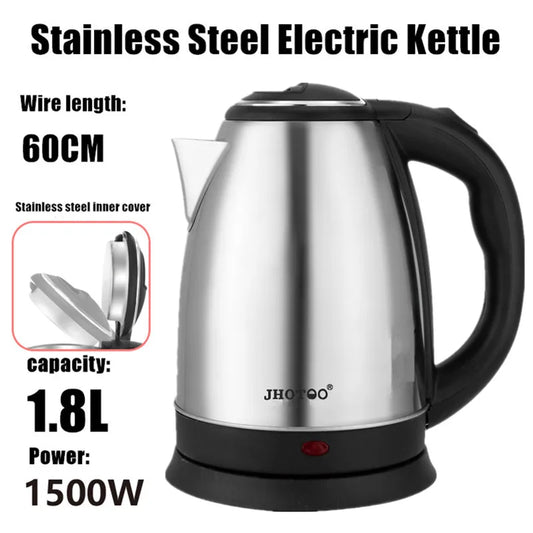 Best 1.8L 220V Stainless Steel Electric Kettle – Durable & Travel-Friendly"