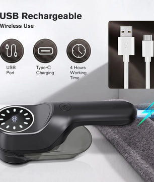 Fabric Shaver, Electric Lint Remover for Clothes Furniture, Rechargeable Lint Shaver with 2 Speeds 3 Replaceable Blades