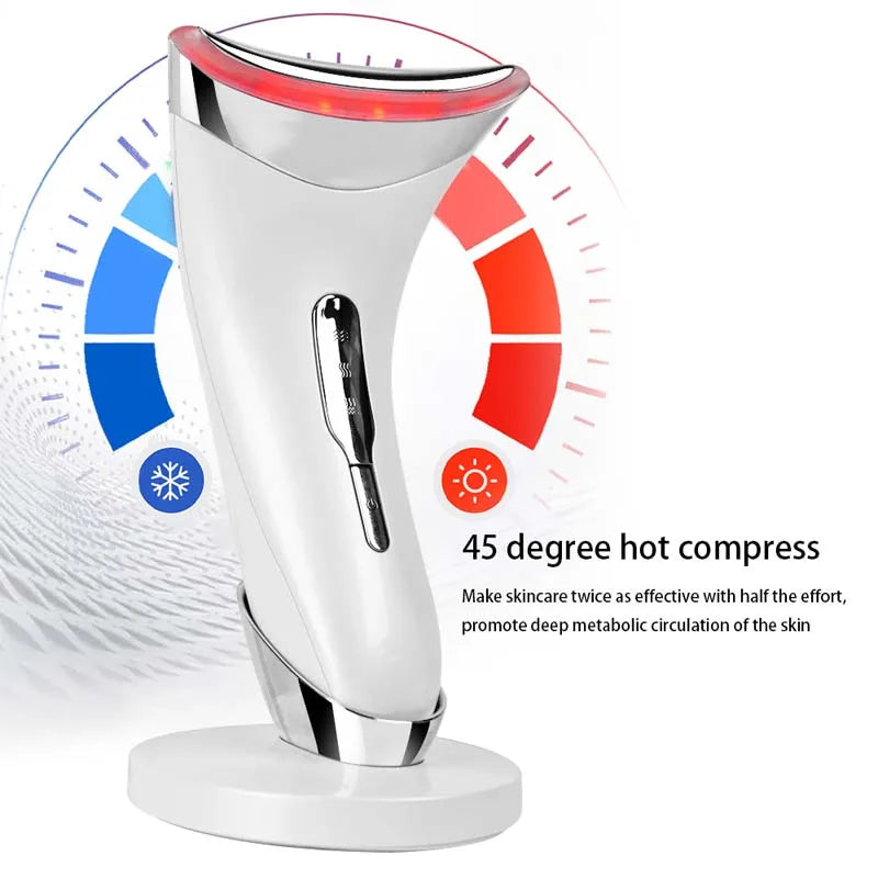 Facial And Neck Lifting Device 3 Colors Led Photon Therapy Skin Tighten Reduce Double Chin Anti Wrinkle Neck Face Beauty Device