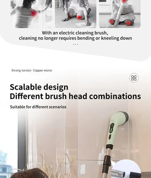 Cordless Spin Scrubber Electric Multipurpose Cleaning Brush for Kitchen Bathroom Toilet - Household Hair Brushes And Mops