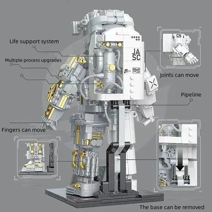 900PCS MOC Spaceman Astronaut Model Building Blocks Mechanical Exploring Adventure Assemble Bricks Puzzle Toy Christmas Gift Kid