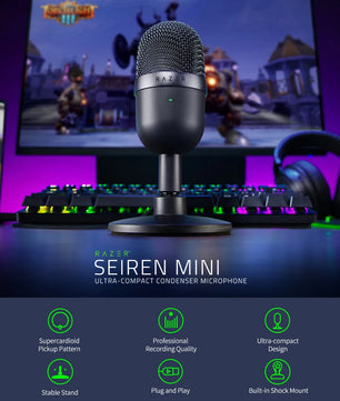 Razer Seiren Mini Microphone USB Microphone Ultra-compact Condenser Streaming Mic Razer Seiren Mini Microphone USB