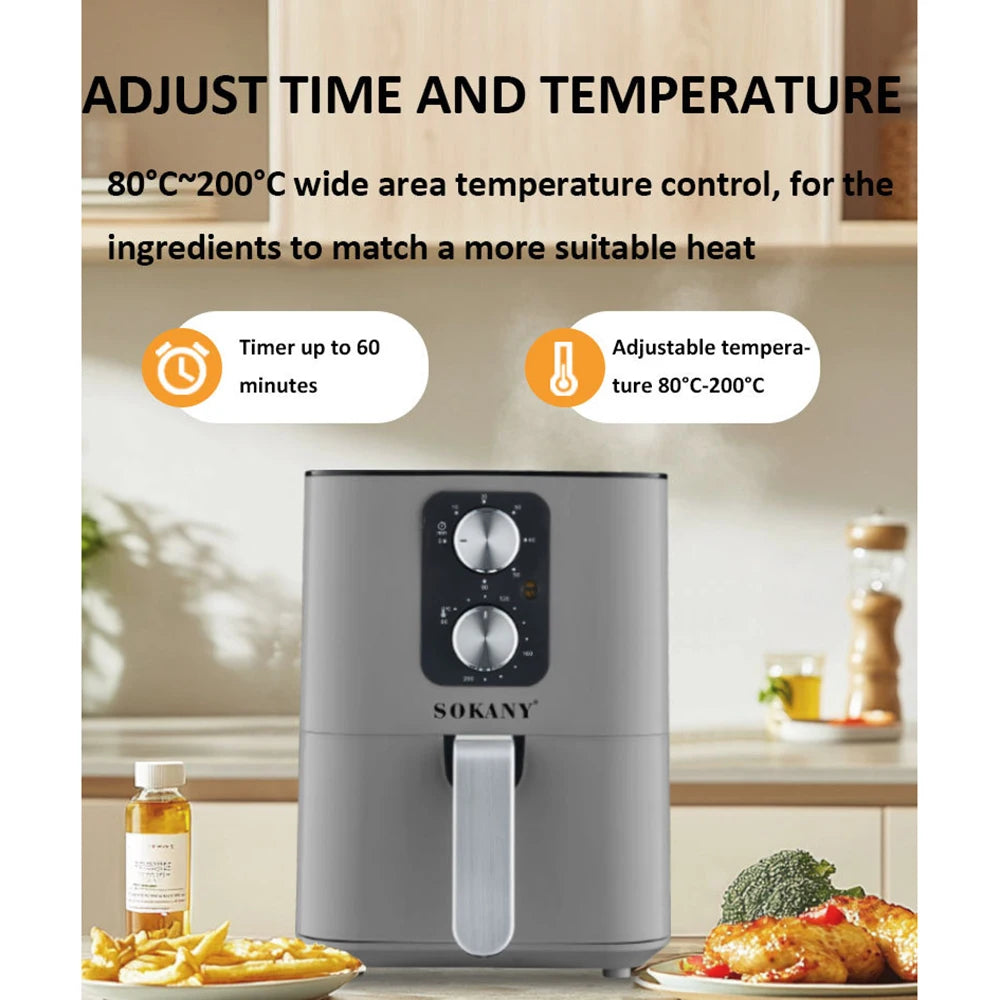 Multifunctional Air Fryer Home 5.5L Smokeless Low Fat High Power Electric Roast Chicken & French Fries Healthy