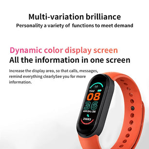 M6 Smart Watch Men Women Fitness Smart Bracelet Sports Band Heart Rate Blood Pressure Monitor Waterproof Multi-function Watches