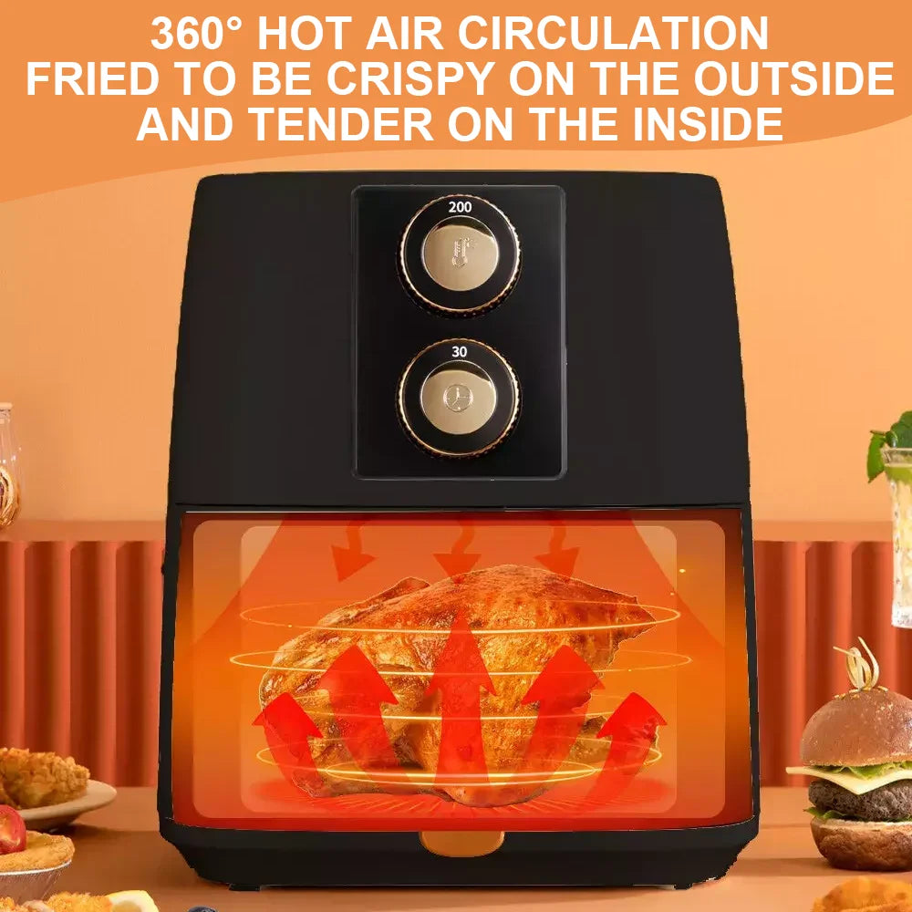 5L air fryer 1500W 220-240V Electric Fryer Air Fryer Home Oil-Free air fryer temperature adjustment 30 Minute Timer