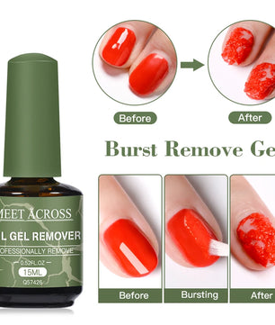 MEET ACROSS 15ml Magic Fast Nail Gel Polish Remover Clean UV Soak