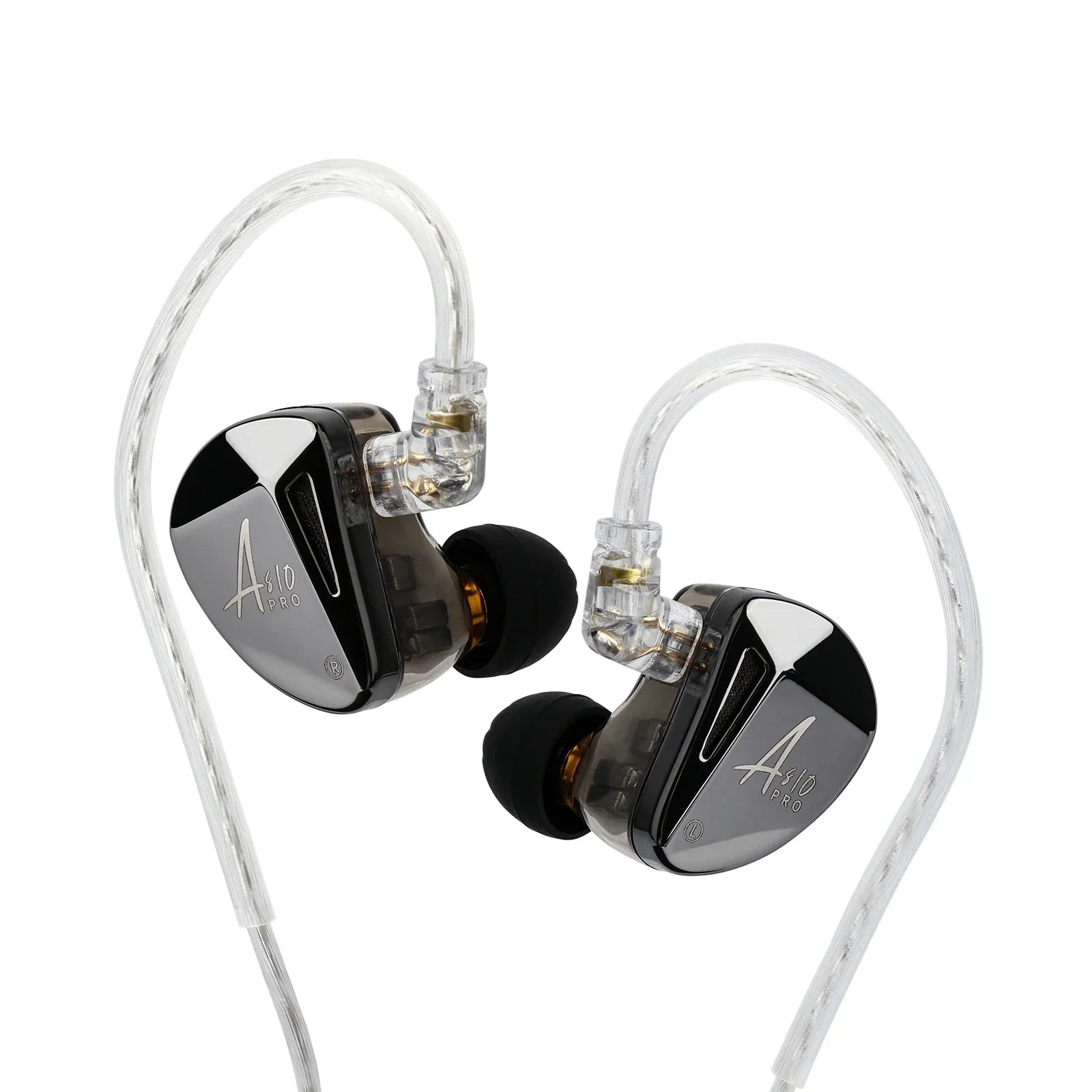 KZ AS10 PRO 5BA IEM In-Ear Monitor HiFi Bass Stereo Earphones Wired Earbuds with Silver-plated Cable for Audiophiles Musicians