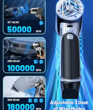New 180000RPM Turbo Jet Fan Electric Dust Blower High Speed Brushless Motor 40m/s Wind 3 Speed Adjustable Handheld Violent Fan