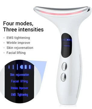 EMS Microcurrent Chin Lifting Face Neck Beauty Device LED Photon Firming Rejuvenation Anti Wrinkle Skin Care Facial Massager