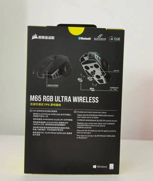 Corsair M65 RGB Ultra Wireless Tunable FPS Wireless Gaming MouseSub-1ms Slipstream Wireless Technology 26,000 DPI -White/Black