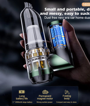 100W Small Portable Vacuum Cleaner 16000PA Foldable High Power Cordless Handheld Vacuum Cleaner Brushless Motor Rechargeable Car