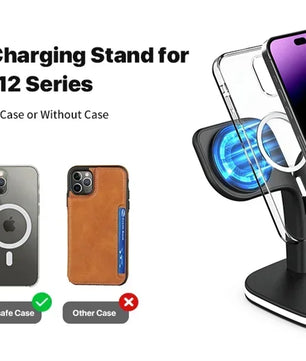 Magnetic 3 in 1 Wireless Charger For iPhone 16 15 14 13 12 Pro Max Fast Wireless Charging Station For Apple Watch 9 /AirPods Pro
