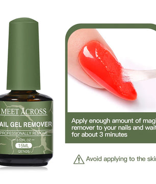MEET ACROSS 15ml Magic Fast Nail Gel Polish Remover Clean UV Soak