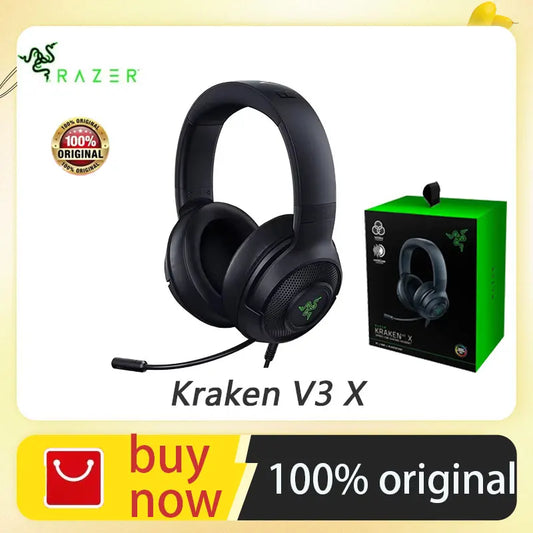Razer Kraken V3 X - Wired USB Gaming Headset ,HyperClear Cardioid Microphone, 7.1 Surround Sound, RGB Chroma