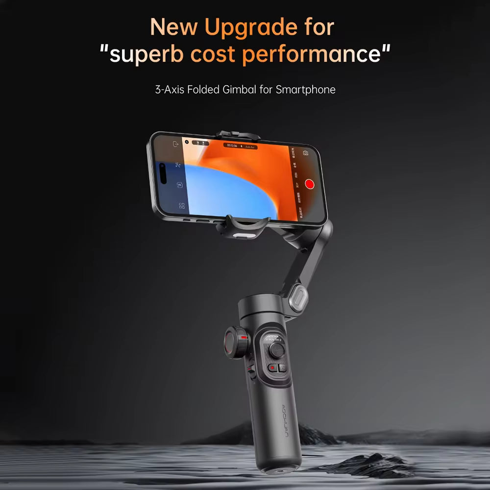 AOCHUAN 3-Axis Handheld Gimbal Stabilizer with Fill Light - Perfect for iPhone, Android, TikTok & Vlogging!